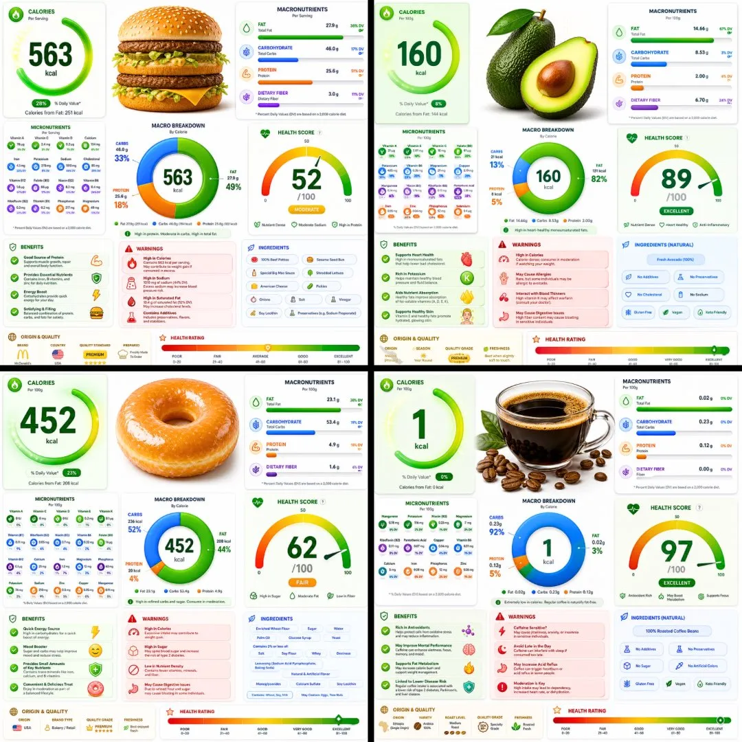 Premium Nutrition Facts Health App Infographic