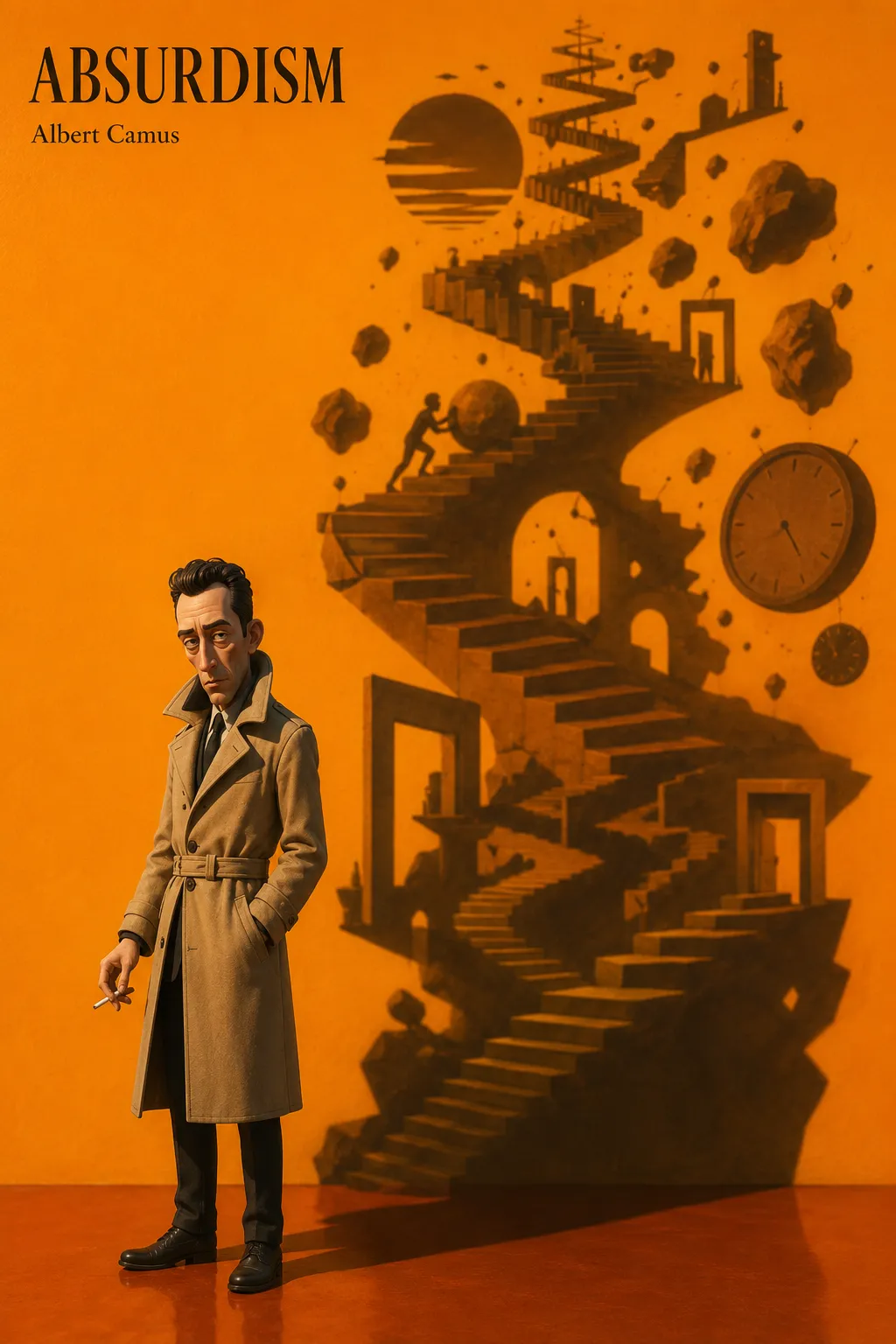 Albert Camus Absurdism Shadow Portrait