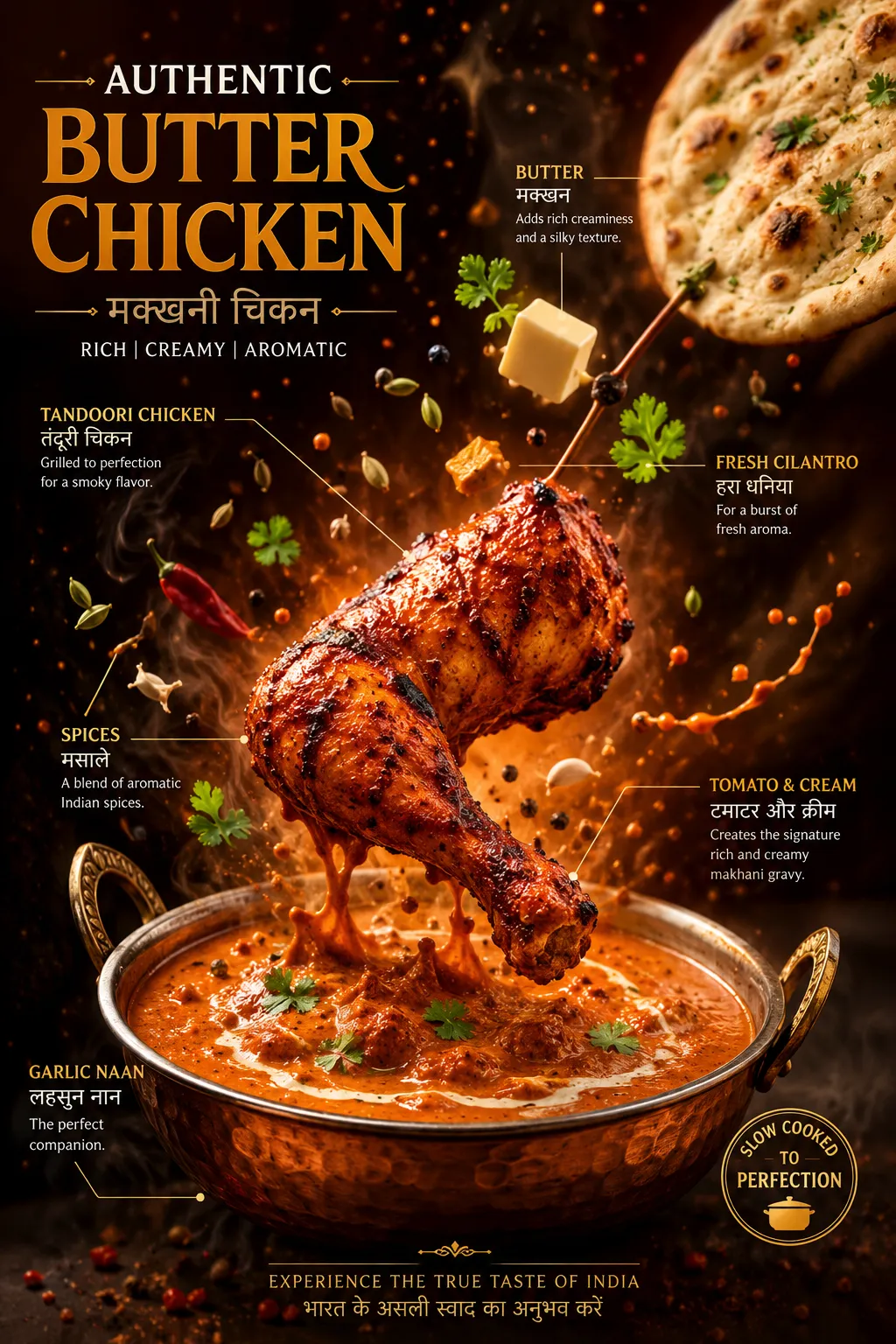 Cinematic Butter Chicken Explosion