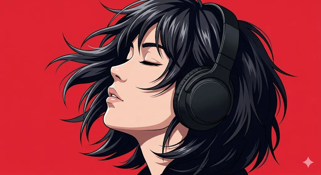 Anime Side Profile with Headphones